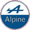Марки автомобилей. Логотип  французской  автомобильной марки  Alpine